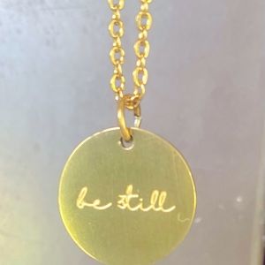 NWT Stainless steel gold plated necklace with charm